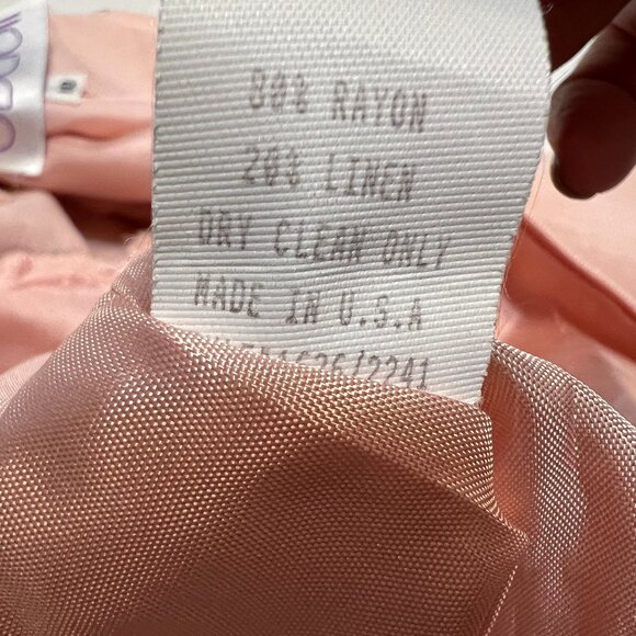 VTG Oberon Pink Embroidered Sheath Dress Women's Size 10 Linen Blend Floral - Picture 6 of 11